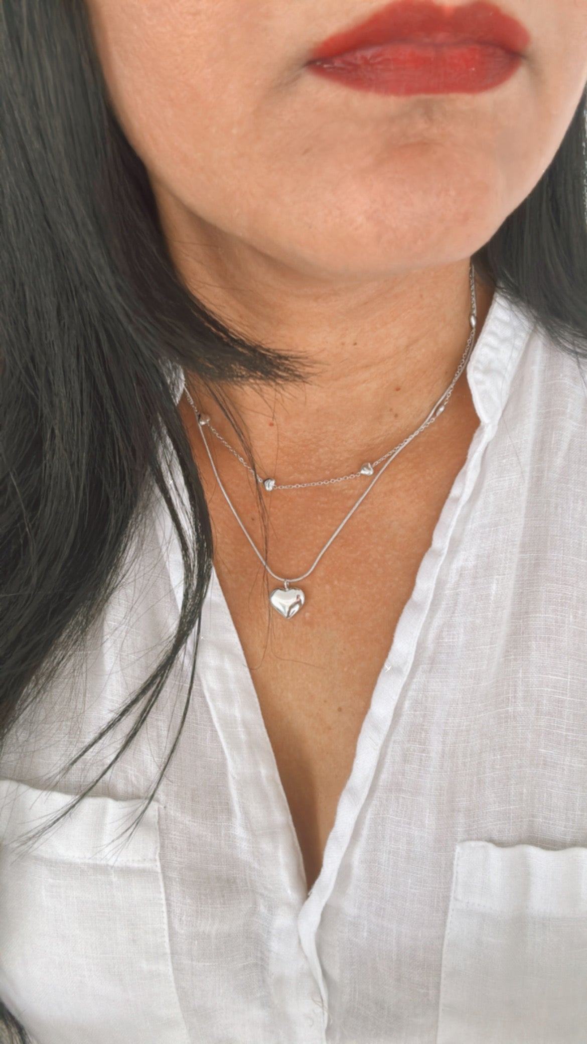Marenas doble heart necklace