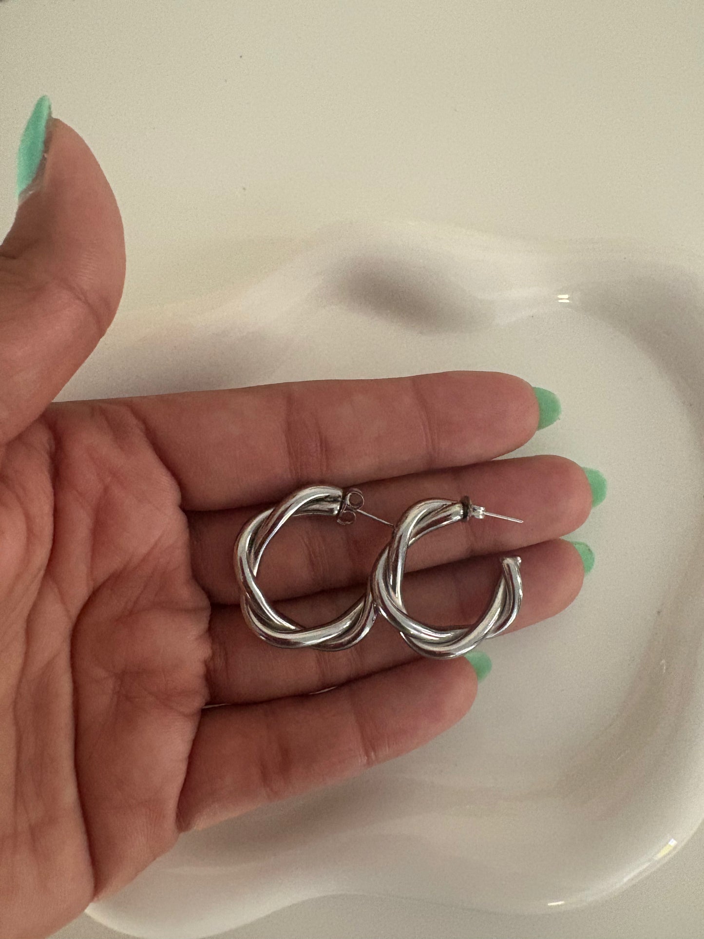 Silver Twist Earrings