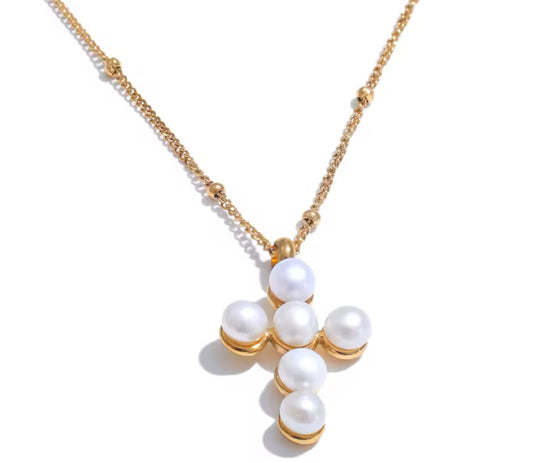 Pearl Cross Necklace