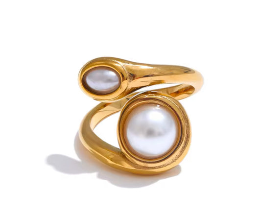 Doble Pearl Ring