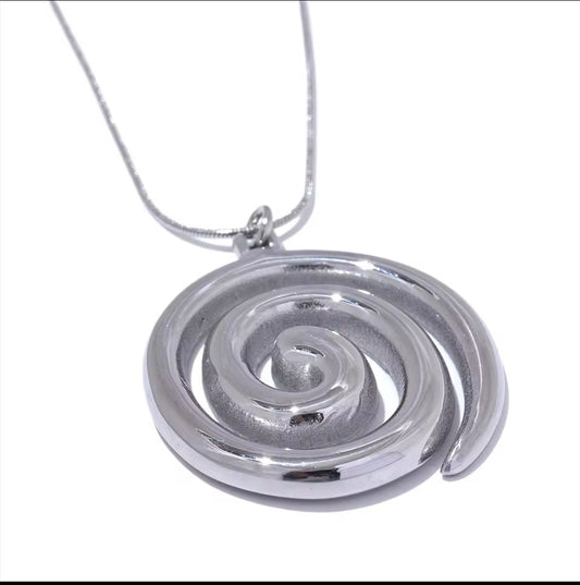 Silver Spiral Necklace