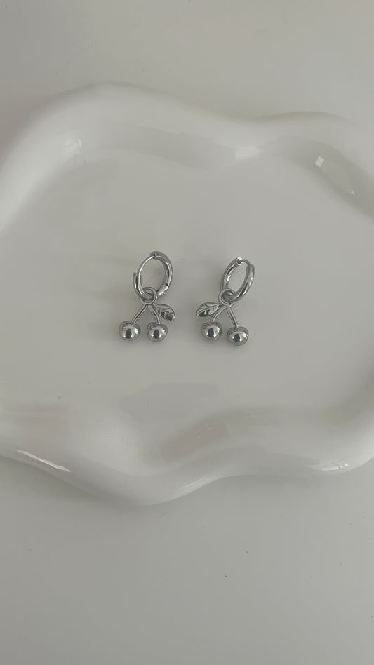 Cerezas Silver Earrings