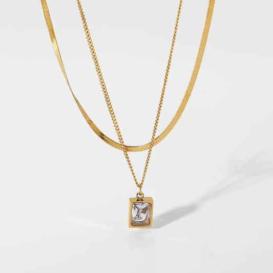 Doble cristal Necklace