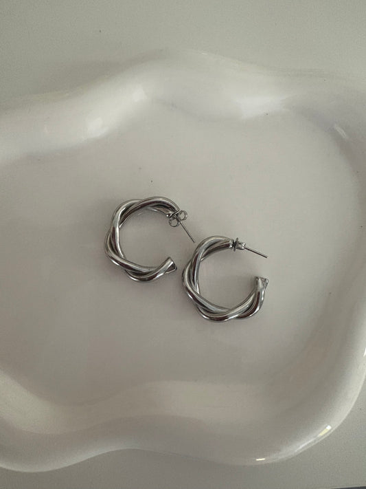 Silver Twist Earrings